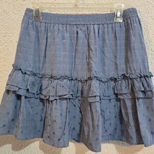 Storia Blue Star Patterned Ruffle Mini Skirt L Cottagecore Boeheim westerncore